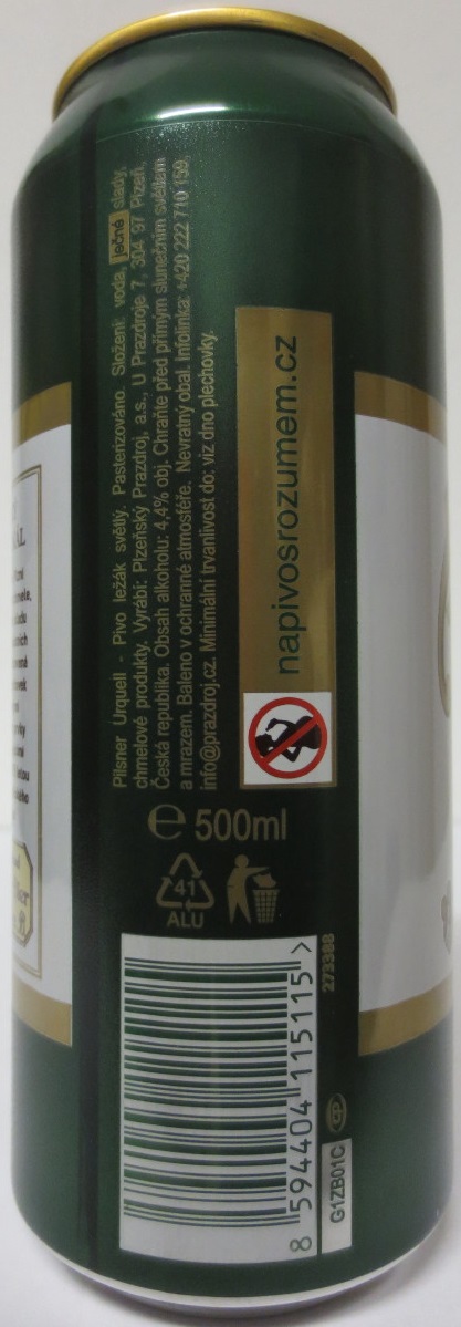 Pilsner Urquell Brewed 1842 IN PILSEN (50cl) (B/O)