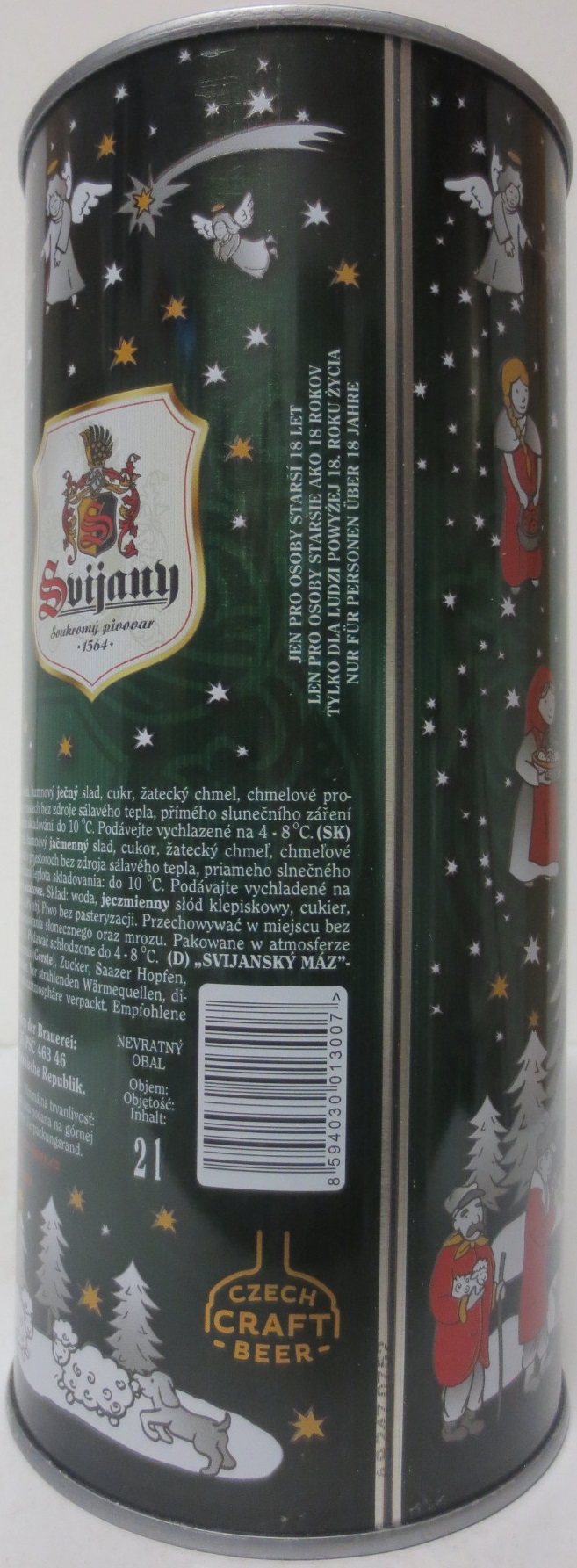 Svijany VÁNOČNÍ MÁZ Veselé Vánoce, a šťastný nový rok přejí Svijany ,,Dej Bůh štěstí (200cl)