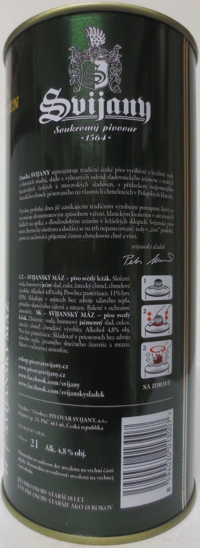 Svijany SVIJANSKÝ MÁZ 31. SLAVNOSTI SVIJANSKÉHO PIVA 17.7.2021 (200cl) č.1
