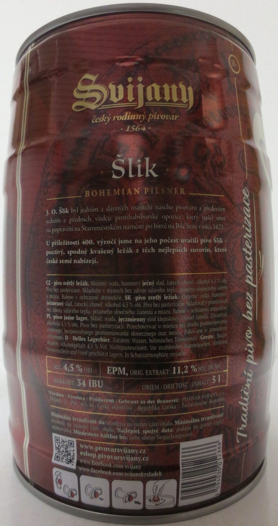 Svijany Český rodinný pivovar .1564. Šlik 11 