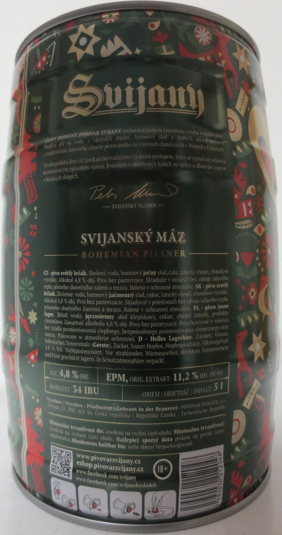 Svijany SVIJANSKÝ MÁZ - Světlý ležák .1564. 11 Šťastné, veselé a Svijanské!
