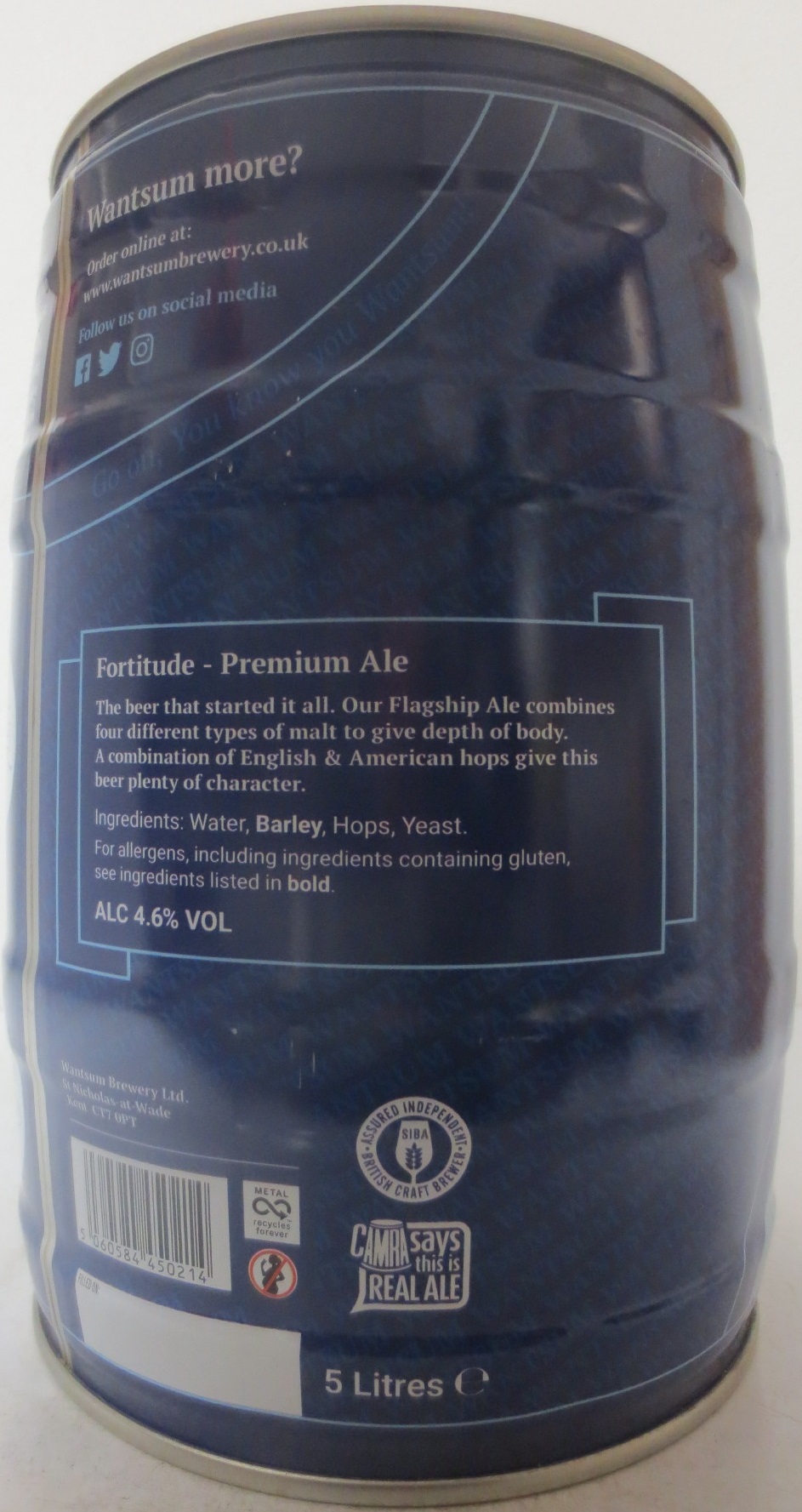 WANTSUM FORTITUDE Premium Ale ALC 4,6% VOL (5L) Nr.1