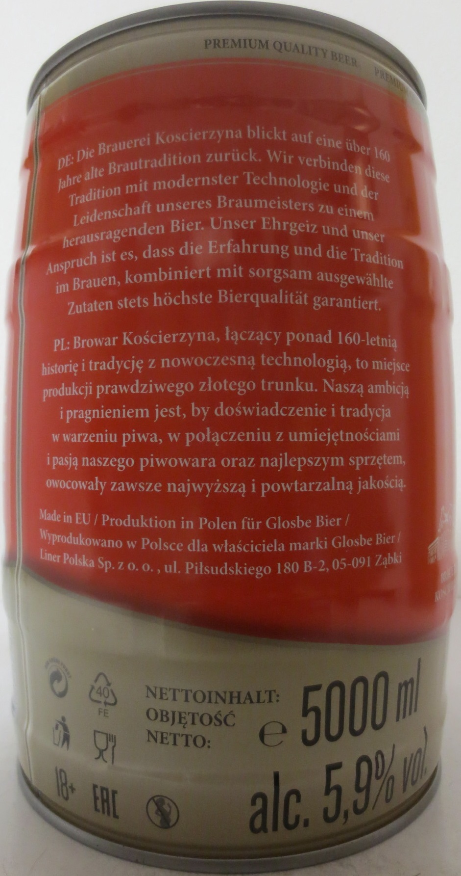 glosbe bier LAGER (5L) Nr.1 
