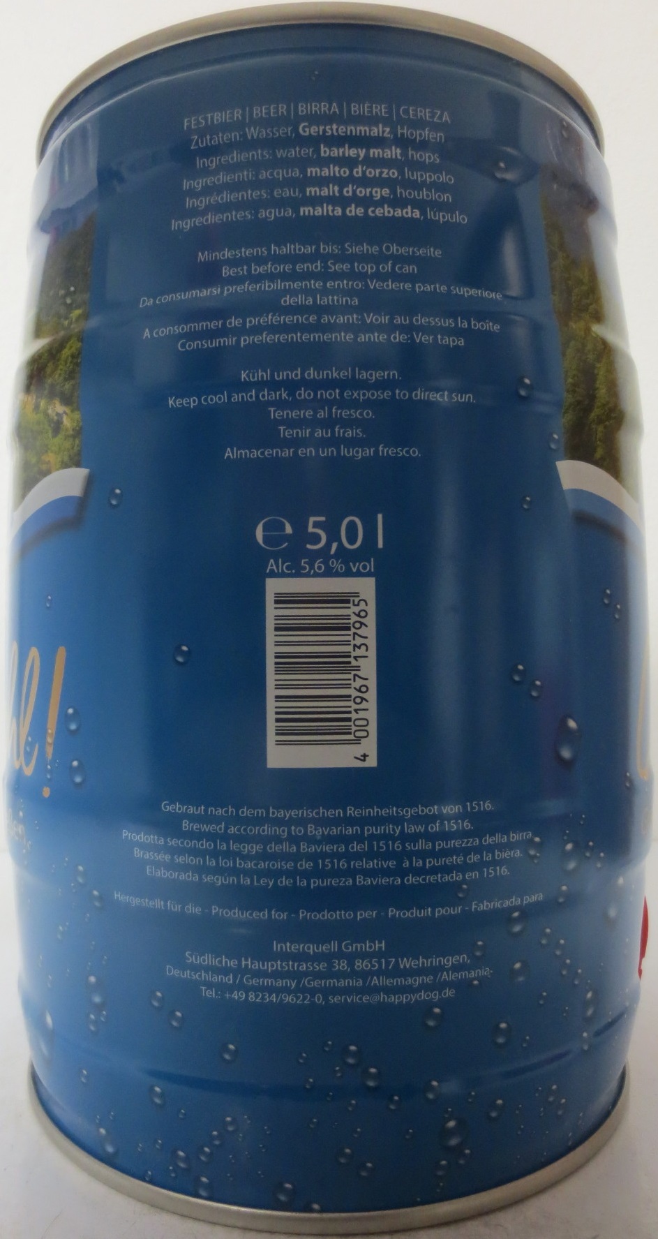 HAPPY DOG Cheers! Greetings from Bavaria. (5L) Nr.1
