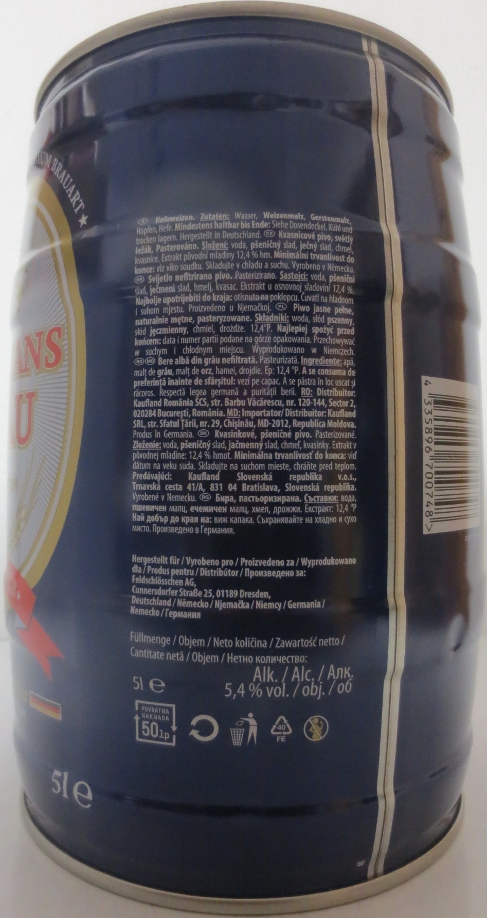 STEPHANS BRÄU Hefe-Weizen NATURTRÜB (5L) Nr.2 