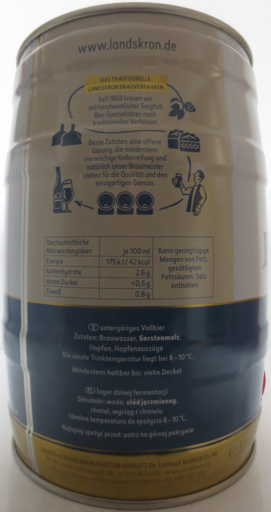 Landskron Premium PILSNER süffig & fein-malzig (5L) Nr.1 