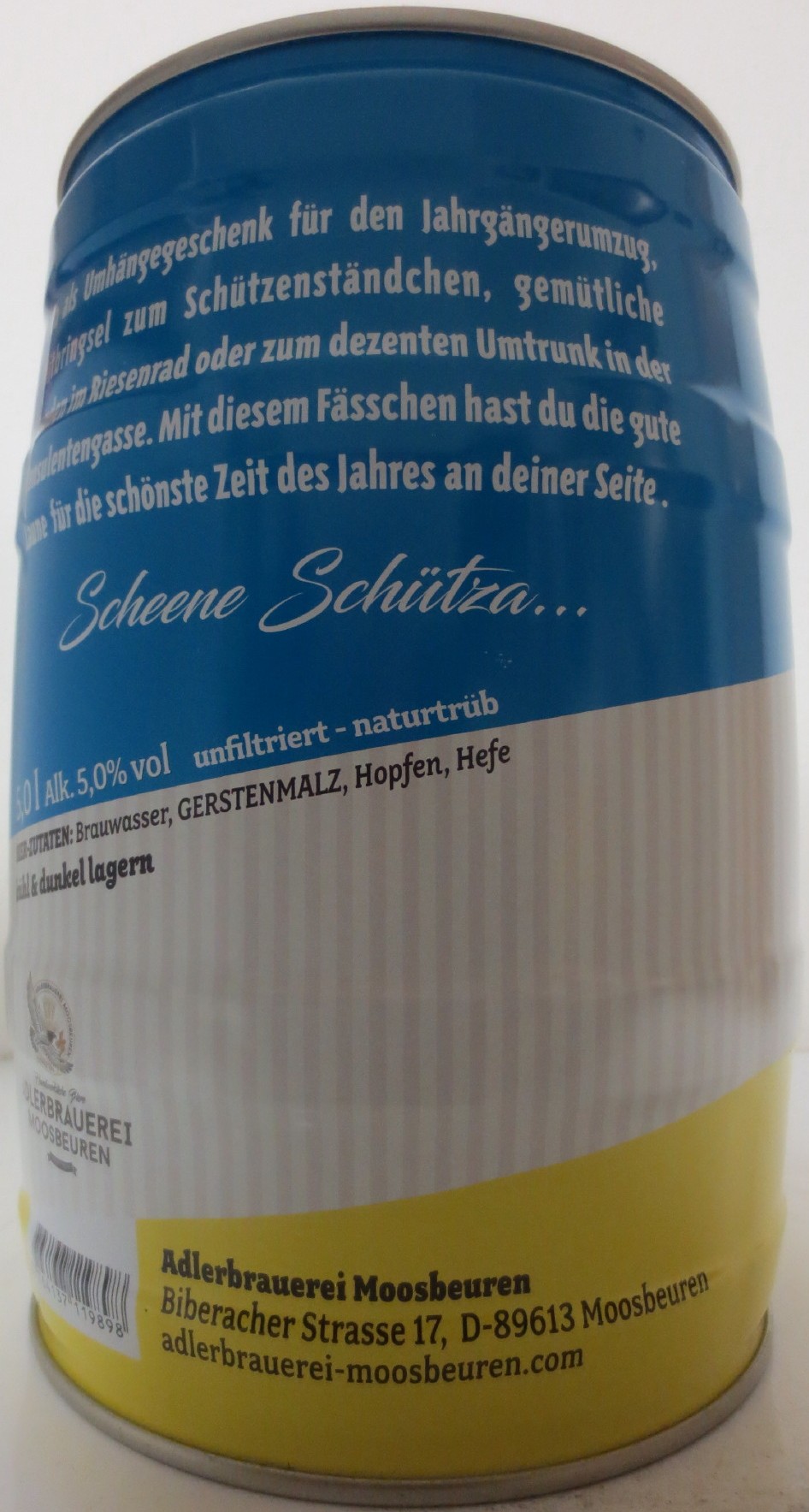 ADLERBRAUEREI MOOSBEUREN Schütza Stoff (5L) Nr.1