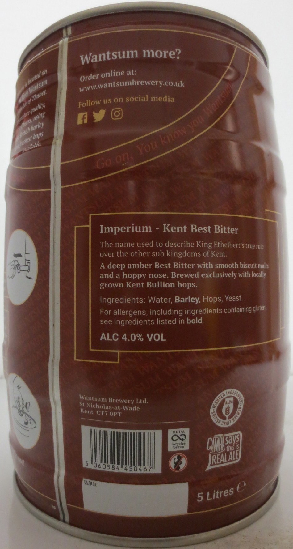 WANTSUM IMPERIUM Kent Best Bitter ALC 4.0% VOL (5L) Nr.1