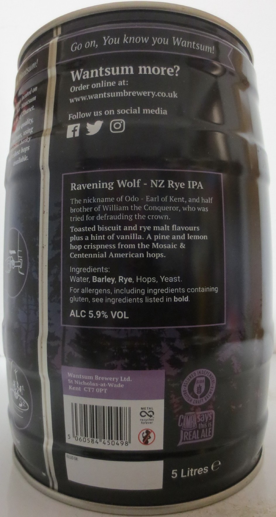 WANTSUM RAVENING WOLF New Zealand Rye IPA (5L) Nr.1