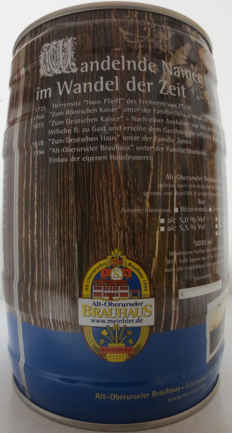 BRAUHAUS Alt-Oberurseler www.meinbier.de kulturgut (5L) Nr.1 