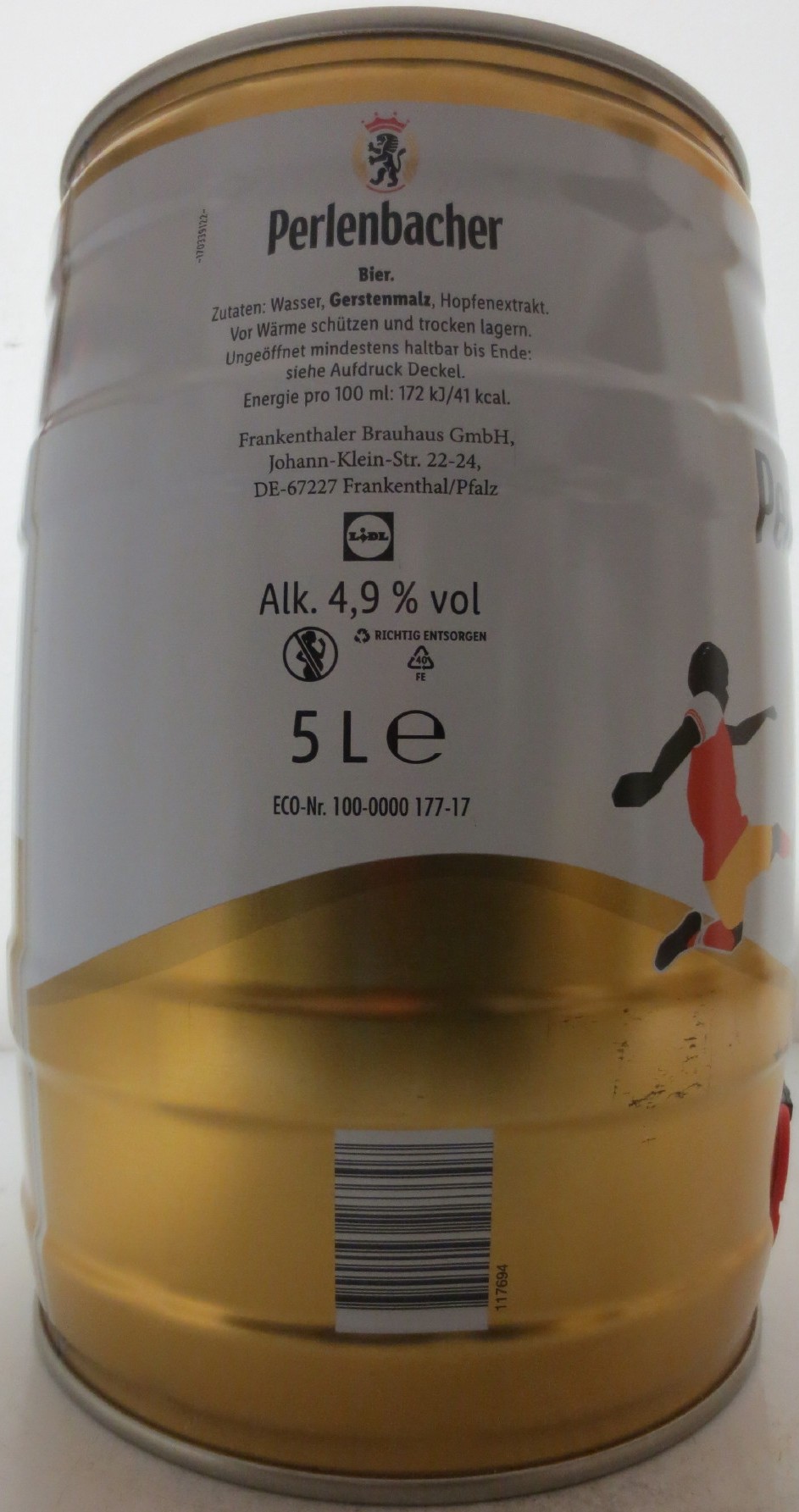 Perlenbacher Pils GEBRAUT NACH DEM DEUTSCHEN REINHEITSGEBOT (5L) Nr.1