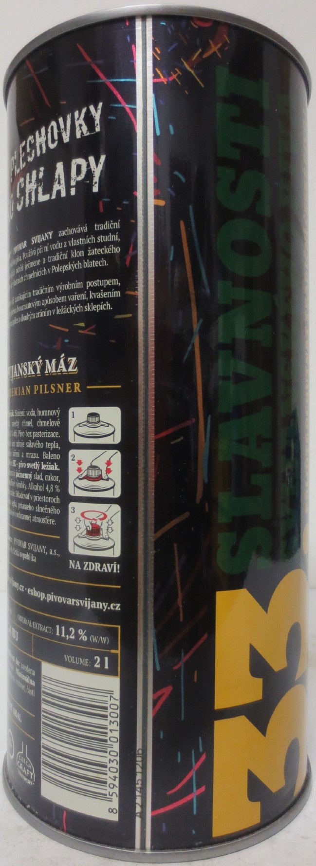 Svijany SVIJANSKÝ MÁZ BOHEMIA PILSNER 33. SLAVNOSTI SVIJANSKÉHO PIVA 16.7.2022 (200cl) č.1