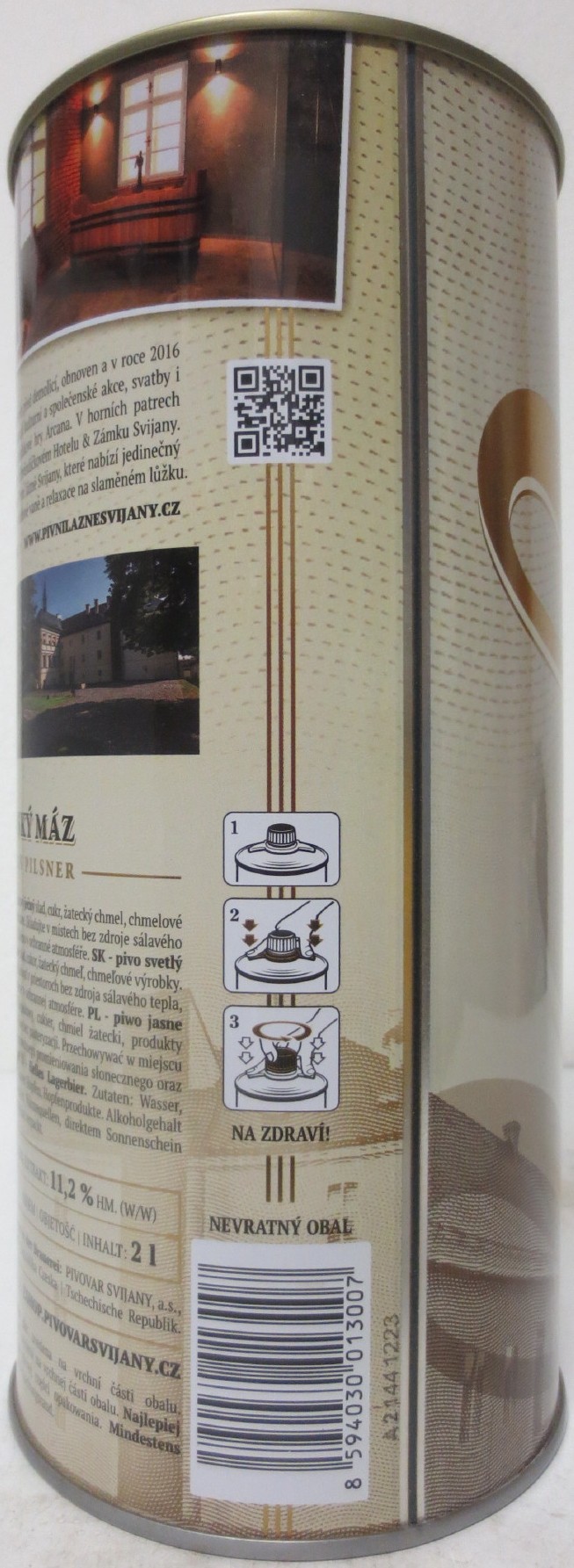 Svijany Zámek Svijany - Světlý ležák .1578. Tradiční pivo bez pasterizace 11 III (200cl) č.1