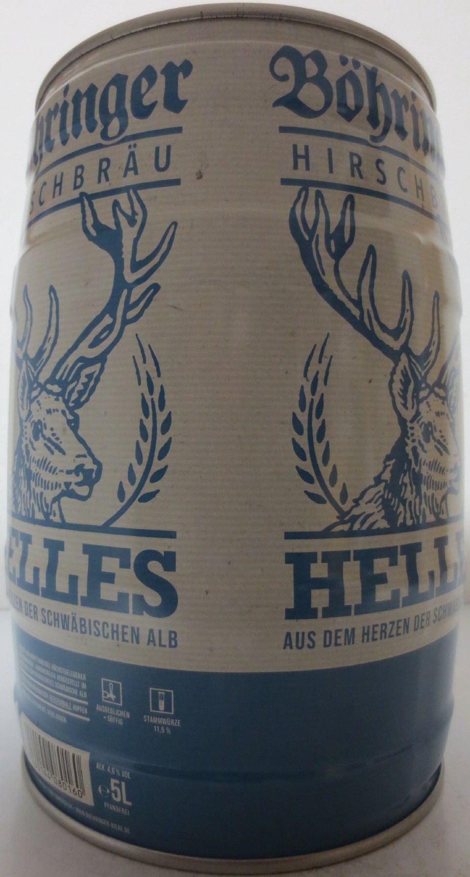 Böhringer HIRSCHBRÄU HELLES AUS DEM HERZEN DER SCHWÄBISCHEN ALB (5L) Nr.1 